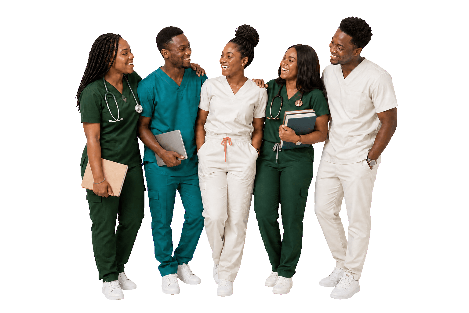 A joyful group of Nigerian nurses learning together